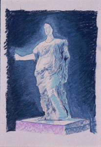 Richard Hyatt Men, Women, and Boats Getty Aphrodite Pastel on Paper